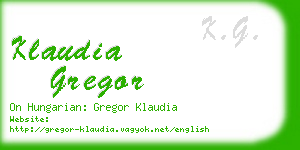 klaudia gregor business card